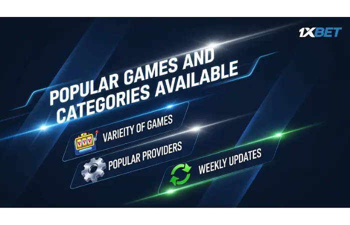 Popular Games and Categories Available